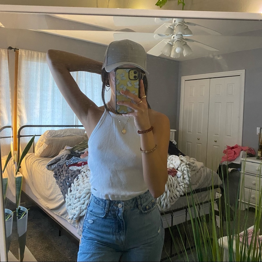 white tank top